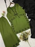 MODERN RAYON EMBROIDERY WORK TOP PALAZZO WITH DUPATTA FESTIVE WEAR WHOLESALE PRICE ETHNIC GARMENT (1)