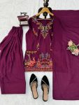 MODERN RAYON HEAVY THREAD WORK TOP PATIYALA WITH DUPATTA WEDDING WEAR WHOLESALE PRICE ETHNIC GARMENT (8)