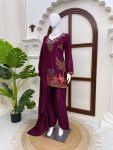MODERN RAYON HEAVY THREAD WORK TOP PATIYALA WITH DUPATTA WEDDING WEAR WHOLESALE PRICE ETHNIC GARMENT (8)