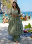 MODERN RAYON SLUB PRINTED WORK TOP BOTTOM WITH DUPATTA FESTIVE WEAR WHOLESALE PRICE ETHNIC GARMENT (5)