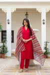 MODERN ROMAN SILK CHIKAN KARI WORK TOP BOTTOM WITH DUPATTA FESTIVE WEAR WHOLESALE PRICE ETHNIC GARMENT (2)
