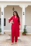 MODERN ROMAN SILK CHIKAN KARI WORK TOP BOTTOM WITH DUPATTA FESTIVE WEAR WHOLESALE PRICE ETHNIC GARMENT (2)