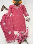 MODERN ROMAN SILK THREAD EMBROIDERY WORK TOP WITH PATIYALA SET FESTIVE WEAR WHOLESALE PRICE ETHNIC GARMENT (4)