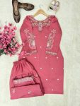 MODERN ROMAN SILK THREAD EMBROIDERY WORK TOP WITH PATIYALA SET FESTIVE WEAR WHOLESALE PRICE ETHNIC GARMENT (4)