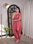 MODERN ROMAN SILK THREAD EMBROIDERY WORK TOP WITH PATIYALA SET FESTIVE WEAR WHOLESALE PRICE ETHNIC GARMENT (4)
