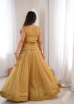 MODERN SALSA CRUSH PLAIN LEHENGA CHOLI WITH ZARI & SEQUENCE EMBROIDERY WORK WITH PEARL & MOTI LACE WORK KOTI WEDDING WEAR WHOLESALE PRICE ETHNIC GARMENT (10)