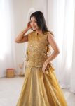 MODERN SALSA CRUSH PLAIN LEHENGA CHOLI WITH ZARI & SEQUENCE EMBROIDERY WORK WITH PEARL & MOTI LACE WORK KOTI WEDDING WEAR WHOLESALE PRICE ETHNIC GARMENT (10)