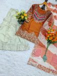 MODERN SATIN SILK SEQUENCE CODING EMBROIDERY WORK TOP PALAZZO WITH DUPATTA WEDDING WEAR WHOLESALE PRICE ETHNIC GARMENT (2)