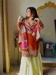 MODERN SATIN SILK SEQUENCE CODING EMBROIDERY WORK TOP PALAZZO WITH DUPATTA WEDDING WEAR WHOLESALE PRICE ETHNIC GARMENT (2)