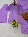 MODERN SILK CREPE SEQUENCE CODING EMBROIDERY WORK TOP PALAZZO WITH DUPATTA FESTIVE WEAR WHOLESALE PRICE ETHNIC GARMENT (2)