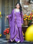 MODERN SILK CREPE SEQUENCE CODING EMBROIDERY WORK TOP PALAZZO WITH DUPATTA FESTIVE WEAR WHOLESALE PRICE ETHNIC GARMENT (2)
