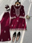 MODERN SLUB RATON THREAD WITH FANCY LACE WORK CO-ORD SET CASUAL WEAR WHOLESALE PRICE ETHNIC GARMENT (21)