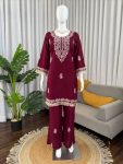 MODERN SLUB RATON THREAD WITH FANCY LACE WORK CO-ORD SET CASUAL WEAR WHOLESALE PRICE ETHNIC GARMENT (21)