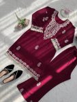 MODERN SLUB RATON THREAD WITH FANCY LACE WORK CO-ORD SET CASUAL WEAR WHOLESALE PRICE ETHNIC GARMENT (21)