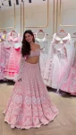 MODERN SLUB SILK RESHAM DORI & RAINBOW SEQUENCE WORK LEHENGA CHOLI WITH DUPATTA RECEPTION WEAR WHOLESALE PRICE ETHNIC GARMENT (2)