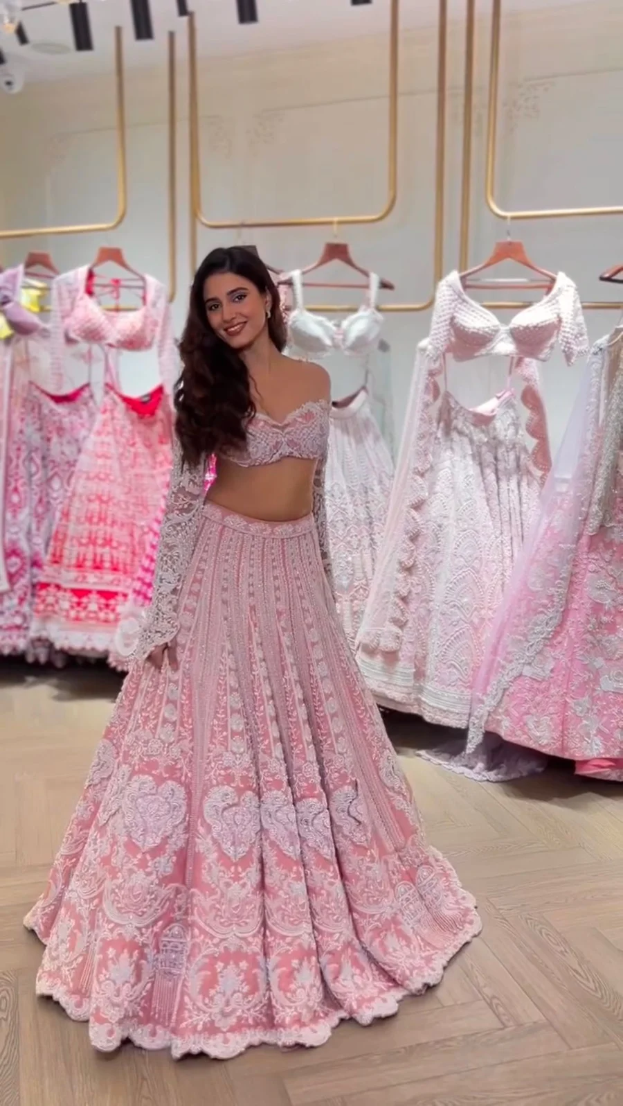 MODERN SLUB SILK RESHAM DORI & RAINBOW SEQUENCE WORK LEHENGA CHOLI WITH DUPATTA RECEPTION WEAR WHOLESALE PRICE ETHNIC GARMENT (3)