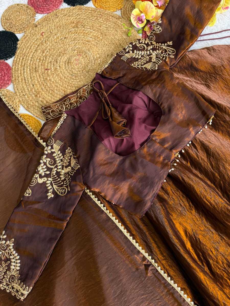 MODERN SPACE SILK RIVET MOTI AND SEQUENCE EMBROIDERY WORK LEHENGA CHOLI WITH DUPATTA WEDDING WEAR WHOLESALE PRICE ETHNIC GARMENT (1)
