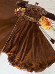 MODERN SPACE SILK RIVET MOTI AND SEQUENCE EMBROIDERY WORK LEHENGA CHOLI WITH DUPATTA WEDDING WEAR WHOLESALE PRICE ETHNIC GARMENT (4)