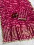 MODERN TISSUE SILK WEAVING SEQUENCE AND RIBBON WITH FANCY LACE BORDER WORK SAREE WITH UNSTITCHED BLOUSE FESTIVE WEAR WHOLESALE PRICE ETHNIC GARMENT (5)