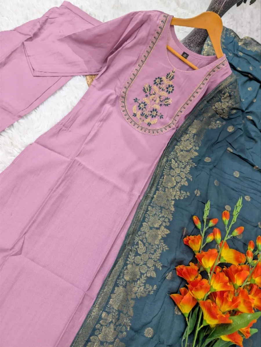 MODERN VETICAN SEQUENCE CODING EMBROIDERY WORK TOP BOTTOM WITH DUPATTA FESTIVE WEAR WHOLESALE PRICE ETHNIC GARMENT (12)