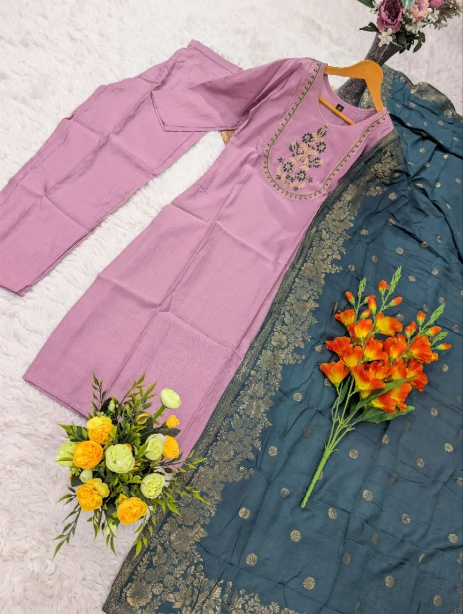 MODERN VETICAN SEQUENCE CODING EMBROIDERY WORK TOP BOTTOM WITH DUPATTA FESTIVE WEAR WHOLESALE PRICE ETHNIC GARMENT (13)