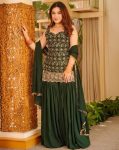 MOST PICKED GEORGETTE EMBROIDERY SEQUENCE WORK TOP PALAZZO WITH DUPATTA WEDDING WEAR WHOLESALE PRICE ETHNIC GARMENT (3)