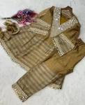 NEW ARRIVAL 2 TONE TISSUE CODING EMBROIDERED & MIRROR WORK LACE WORK TOP BOTTOM WITH BATWA PARTY WEAR WHOLESALE PRICE ETHNIC GARMENT (5)