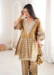 NEW ARRIVAL 2 TONE TISSUE CODING EMBROIDERED & MIRROR WORK LACE WORK TOP BOTTOM WITH BATWA PARTY WEAR WHOLESALE PRICE ETHNIC GARMENT (5)