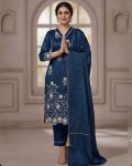 NEW ARRIVAL ART SILK EMBROIDERY WORK TOP BOTTOM WITH DUPATTA FESTIVE WEAR WHOLESALE PRICE ETHNIC GARMENT (7)