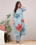 NEW ARRIVAL CHANDERI COTTON FLOWER PRINT WORK TOP PENT SET DAILY WEAR WHOLESALE PRICE ETHNIC GARMENT (2)
