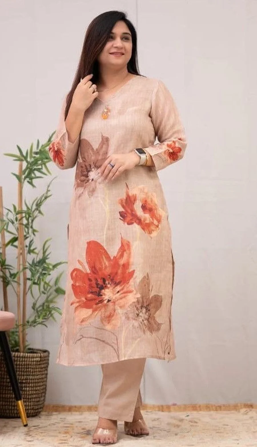 NEW ARRIVAL CHANDERI COTTON FLOWER PRINT WORK TOP PENT SET DAILY WEAR WHOLESALE PRICE ETHNIC GARMENT (3)