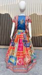 NEW ARRIVAL CHINON SILK DIGITAL PRINT, MIRROR HANDWORK LEHENGA CHOLI WITH KOTI FESTIVE WEAR WHOLESALE PRICE ETHNIC GARMENT (5)