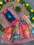 NEW ARRIVAL CHINON SILK DIGITAL PRINT, MIRROR HANDWORK LEHENGA CHOLI WITH KOTI FESTIVE WEAR WHOLESALE PRICE ETHNIC GARMENT (5)