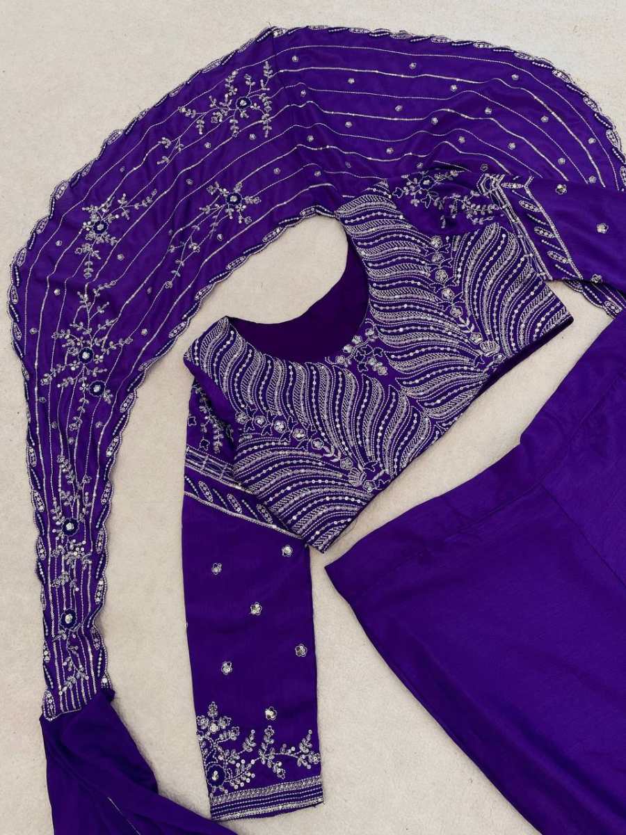 NEW ARRIVAL CHINON SILK EMBROIDERY SEQUENCE WORK LEHENGA SAREE WITH STITCHED BLOUSE ATTACHED PALLU PARTY WEAR WHOLESALE PRICE ETHNIC GARMENT (17)