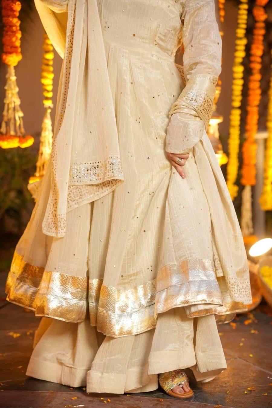NEW ARRIVAL CHINON SILK FOIL WORK GOWN PALAZZO WITH DUPATTA FESTIVE WEAR WHOLESALE PRICE ETHNIC GARMENT (5)