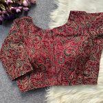 NEW ARRIVAL COTTON AJRAKH PRINT WORK STITCHED BLOUSE RANI