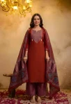 NEW ARRIVAL COTTON EMBROIDERED + HAND WORK TOP BOTTOM WITH DUPATTA FESTIVE WEAR WHOLESALE PRICE ETHNIC GARMENT (9)