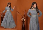 NEW ARRIVAL FAUX EMBROIDERY WORK GOWN WITH DUPATTA FESTIVE WEAR WHOLESALE PRICE ETHNIC GARMENT (3)