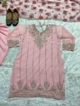 NEW ARRIVAL GEORGETTE EMBROIDERY 5 MM SEQUENCE WORK TOP DHOTI SALWAR WITH DUPATTA FESTIVE WEAR WHOLESALE PRICE ETHNIC GARMENT (3)