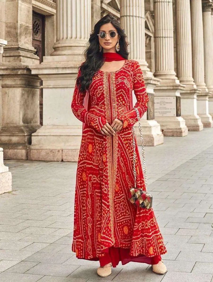 NEW ARRIVAL GEORGETTE PRINTED WITH REAL MIRROR HAND WORK, DHAGA ZARI + SEQUENCE WORK TOP PALAZZO WITH DUPATTA FESTIVE WEAR WHOLESALE PRICE ETHNIC GARMENT (16)