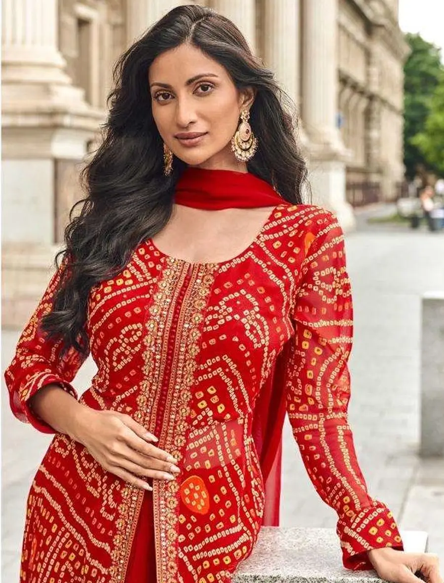 NEW ARRIVAL GEORGETTE PRINTED WITH REAL MIRROR HAND WORK, DHAGA ZARI + SEQUENCE WORK TOP PALAZZO WITH DUPATTA FESTIVE WEAR WHOLESALE PRICE ETHNIC GARMENT (19)