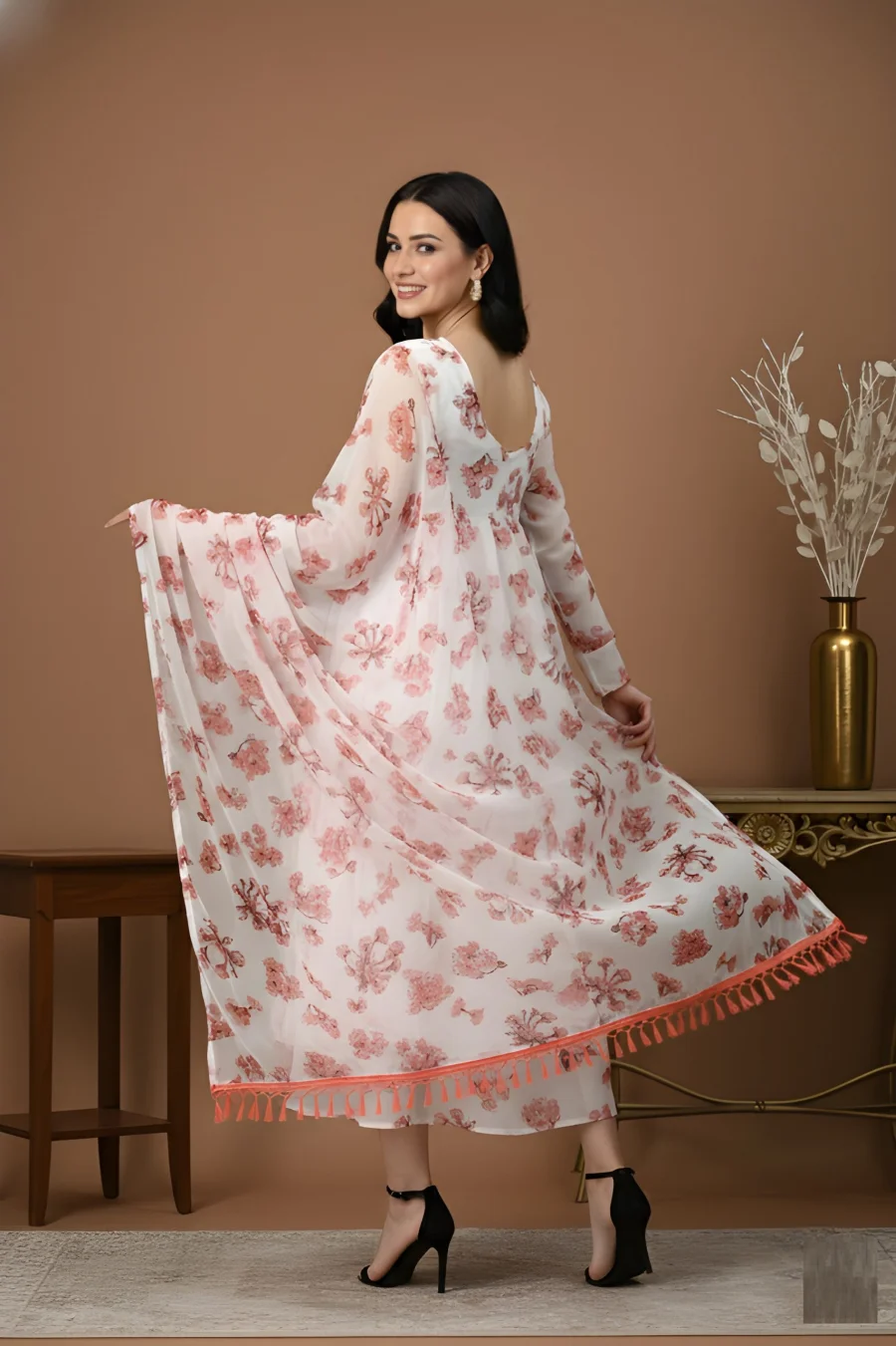 NEW ARRIVAL GEORGETTE PRINTED WORK GOWN WITH DUPATTA DAILY WEAR WHOLESALE PRICE ETHNIC GARMENT (7)