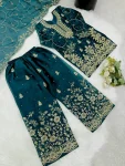 NEW ARRIVAL GMY SILK EMBROIDERY SEQUENCE WORK MOTHDER DAUGHTER SET FESTIVE WEAR WHOLESALE PRICE ETHNIC GARMENT (2)