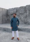 NEW ARRIVAL JACQUARD DIGITAL PRINT  WORK MEN'S KURTA PAYJAMA TEAL
