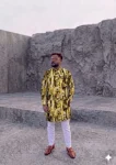 NEW ARRIVAL JACQUARD DIGITAL PRINT  WORK MEN'S KURTA PAYJAMA YELLOW