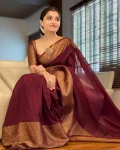 NEW ARRIVAL LICHI SILK BANARASI WEAVING WORK SAREE WITH UNSTITCHED BLOUSE FESTIVE WEAR WHOLESALE PRICE ETHNIC GARMENT (5)