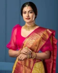 NEW ARRIVAL LICHI SILK RICH PALLU & JACQUARD WORK SAREE WITH UNSTITCHED BLOUSE FESTIVE WEAR WHOLESALE PRICE ETHNIC GARMENT (6)