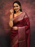 NEW ARRIVAL LICHI SILK RICH PALLU & JACQUARD WORK SAREE WITH UNSTITCHED BLOUSE FESTIVE WEAR WHOLESALE PRICE ETHNIC GARMENT (2)
