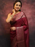 NEW ARRIVAL LICHI SILK RICH PALLU & JACQUARD WORK SAREE WITH UNSTITCHED BLOUSE FESTIVE WEAR WHOLESALE PRICE ETHNIC GARMENT (2)