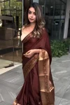NEW ARRIVAL LICHI SILK RICH PALLU & JACQUARD WORK SAREE WITH UNSTITCHED BLOUSE FESTIVE WEAR WHOLESALE PRICE ETHNIC GARMENT (5)